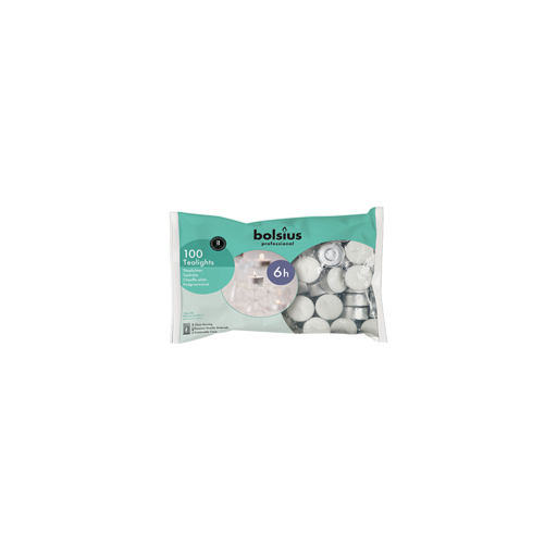 BOLSIUS THEELICHT 6 UUR WIT - 100 STUKS